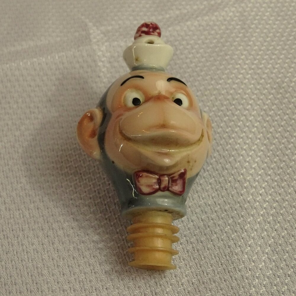 Bottle Stopper "Happy Chimps" Very Rare Vintage 1960's Goebel Productions